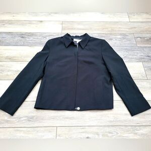 Josephine Chaus Studio  blazer jacket zip up black pockets lined